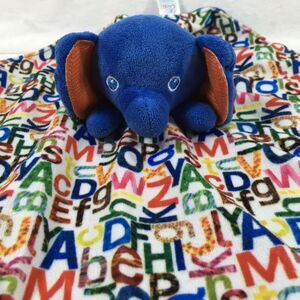 Eric Carle Author Blue Elephant ABC Print Blanket Lovey Silky Baby 12” X 13”